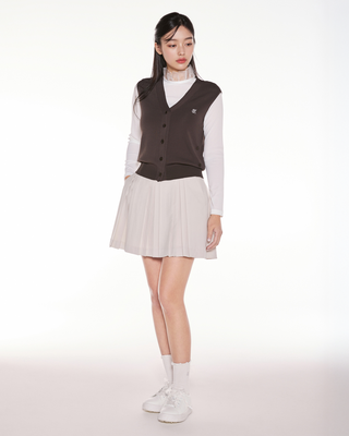 2 way Tie Knit Vest (Cocoa)