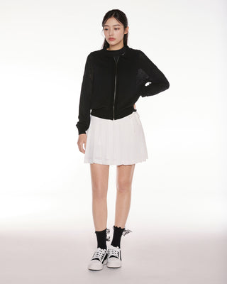 Scassi Collar ZipUp Cardigan (Black)