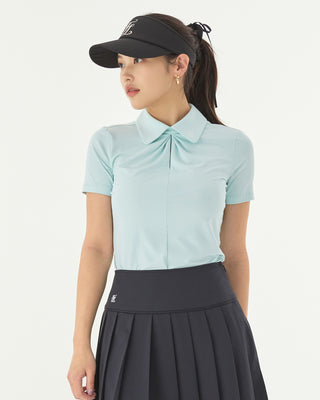 Front shirring short sleeve T Shirt (Mint)