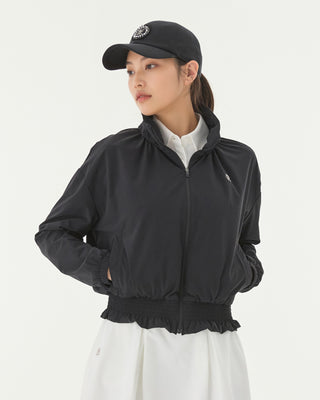 Ruffle Hem ZipUp Jumper (Black)