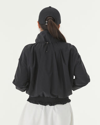 Ruffle Hem ZipUp Jumper (Black)