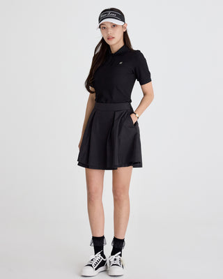 Puff Sleeve Collar T Shirt (Black)