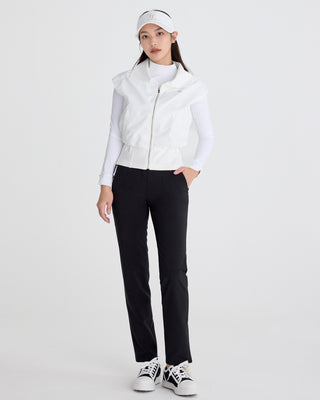 Back Band Straight Fit Pants (Black)