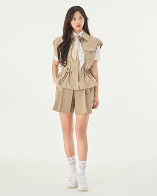 Hidden Culottes Short Pants (Beige)