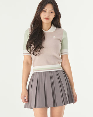 Double Pleated Band Skirt (Cocoa)