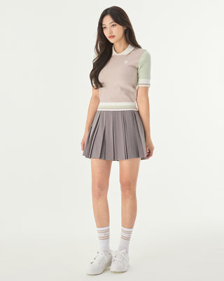 Double Pleated Band Skirt (Cocoa)