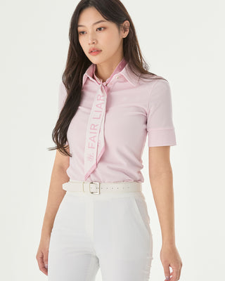 Lettering Scarf Short Sleeve T Shirt (Pink)