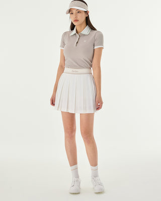 double pleated band skirt (Ivory)