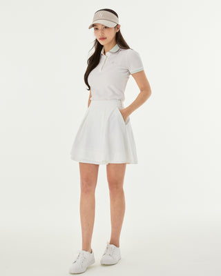 Double Color Collar T Shirt (White)