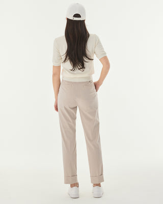 Pintuck Turn Up Pants (Beige)