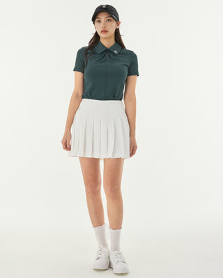 Front shirring short sleeve T Shirt (Green)