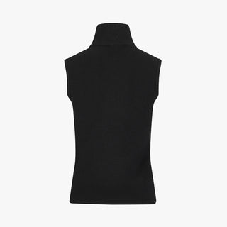 High-neck Sleeveless knit (Black)