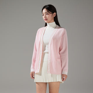 Pearl Logo Flared Pleats Skirt (Ivory)