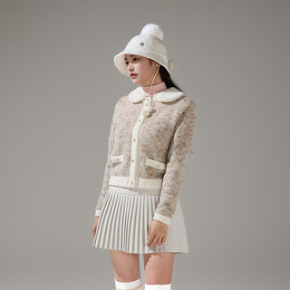 Fur Collar Windproof Cardigan (Beige)