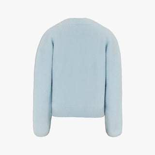 Furry V-neck Cardigan (Blue)