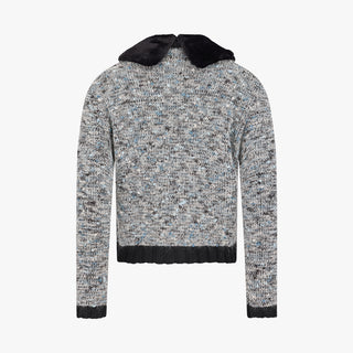 Fur Collar Windproof Cardigan (Black)