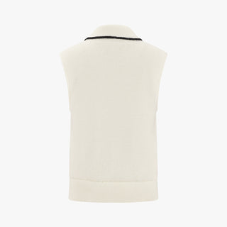 Double Button Windproof Knit Vest (Ivory)