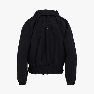 Ruffled Hem Zipup Jumper (Black)