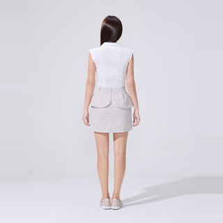 Pearl Ribbon Sleeveless T-Shirt (White)
