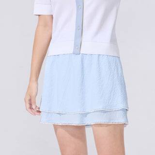 Seersucker Smoke Band Skirt (Blue)