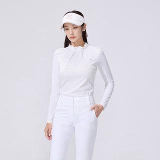 Neck Shirring T-Shirt (White)