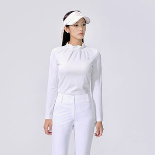 Neck Shirring T-Shirt (White)