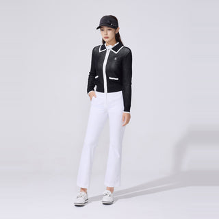 Zip-up Cool Mesh Cardigan (Black)