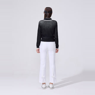 Zip-up Cool Mesh Cardigan (Black)