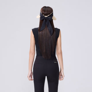 Pearl Ribbon Sleeveless T-Shirt (Black)