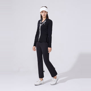 Eyelet Peplum Cardigan (Black)
