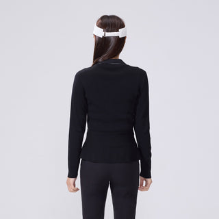 Pearl Ribbon Sleeveless T-Shirt (Black)