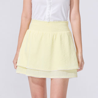 Seersucker Smoke Band Skirt (Yellow)