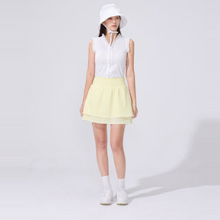 Seersucker Smoke Band Skirt (Yellow)