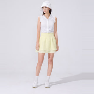 Seersucker Smoke Band Skirt (Yellow)