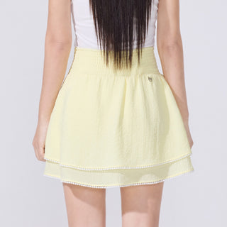 Seersucker Smoke Band Skirt (Yellow)