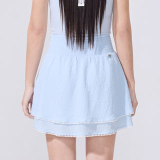 Seersucker Smoke Band Skirt (Blue)