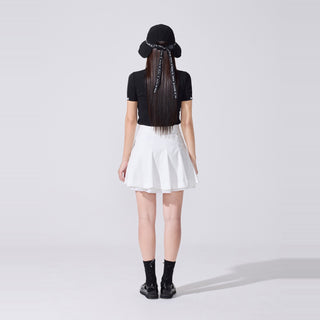 Petit Collar Logo Jacquard  T-Shirt (White)
