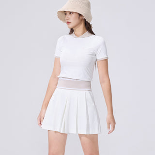 Petit Collar Logo Jacquard  T-Shirt (White)