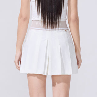 Logo Jacquard Pleated Skort (White)