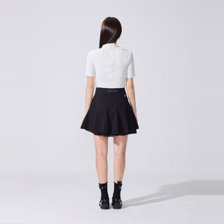 Lace Double Flare Skirt (Black)