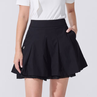 Lace Double Flare Skirt (Black)