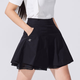 Lace Double Flare Skirt (Black)