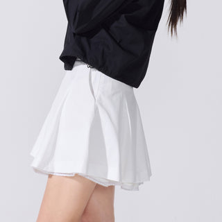 Lace Double Flare Skirt (White)