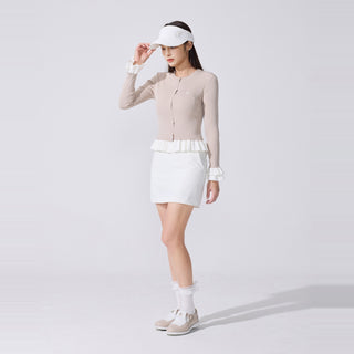 Lace Pearl Organza Visor (White)