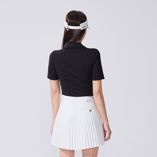 Scarf Set Open-neck T-Shirt (Black)