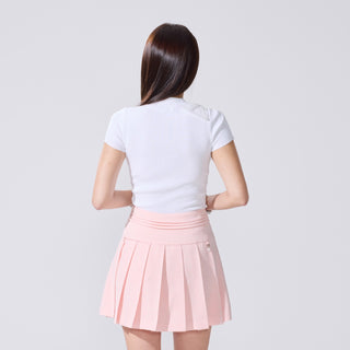 Chiffon Ribbon Cap Sleeve knit (White)
