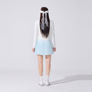 Crochet Flare Pleated Skirt (Mint)