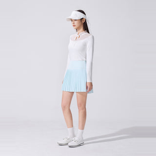 Crochet Flare Pleated Skirt (Mint)