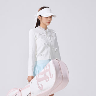 Sheer Shirring High Neck T-Shirt (White)