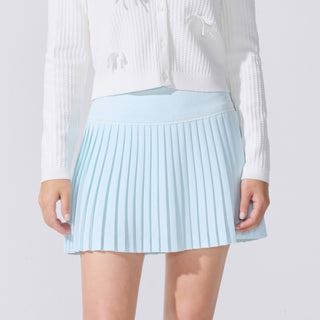 Crochet Flare Pleated Skirt (Mint)